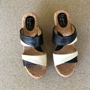 b.o.c. Black and Cream Women's Sandals